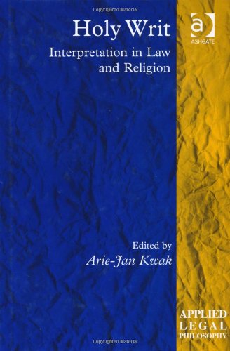 Holy Writ Applied Legal Philosophy Harele Ariejan Kwak
