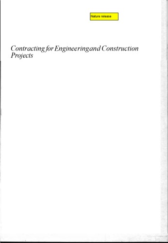 Contracting For Engineering And Construction Projects 5 Sub Peter D V Marsh