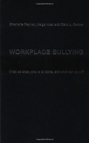 Workplace Bullying What Do We Know Who Is To Blame And What Can We Do Charlotte Rayner