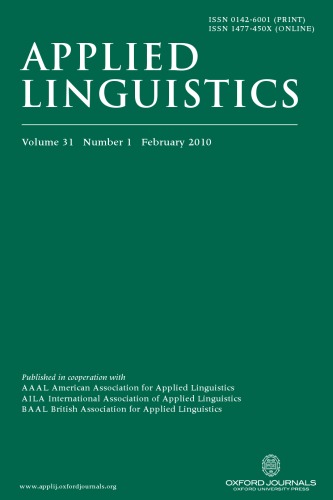 Applied Linguistics Volume 31 Issue 1 2010 Oxford University