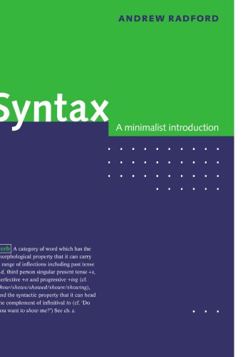 Syntax A Minimalist Introduction Andrew Radford