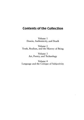 Heidegger Reexamined Volume 3 Art Poetry And Technology 1st Hubert L Dreyfus