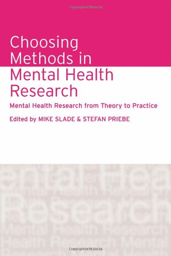 Choosing Methods In Mental Health Research Mental Health Research From Theory To Practice 1st Edition Slade Priebe