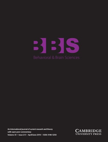 Behavioral And Brain Sciences Volume 33 Issue 23 April June 2010 Paul Bloom Barbara L Finlay Editors
