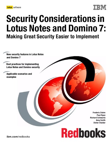 Security Considerations In Notes And Domino 7 Making Great Security Easier To Implement Ibm Redbooks