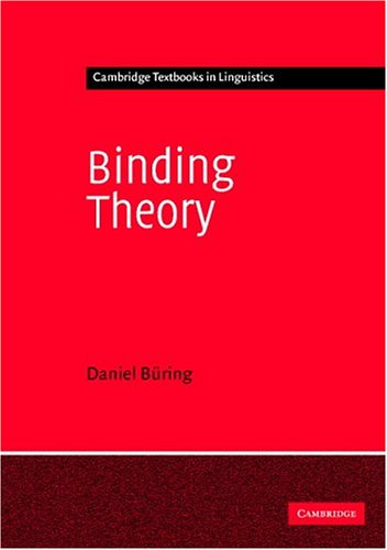 Binding Theory Cambridge Textbooks In Linguistics Daniel Buring