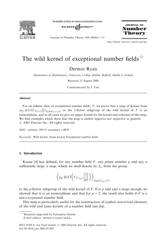 Journal Of Number Theory V 104 David Goss