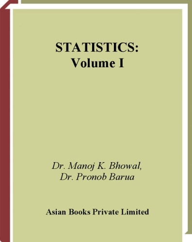 Statistics Volume 1 Second Edition Manoj K Bhowal And Pronob Barua