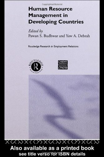 Human Resource Management In Developing Countries Routledge Research In Employment Relations 5 1st Edition Pawan Budhwar