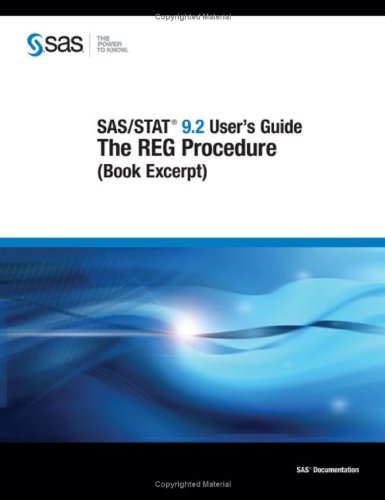 Sas Stat 92 Users Guide The Reg Procedure Book Excerpt Sas Publishing