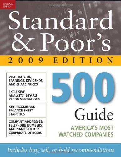 Standard Poors 500 Guide 2009 Pb Standard And Poors 500 Guide 1st Edition Standard Poors
