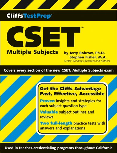 Cset Multiple Subjects Cliffs Test Prep Jerry Phd Bobrow