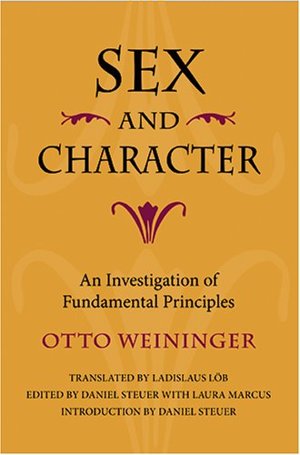 Sex And Character An Investigation Of Fundamental Principles Otto Weininger