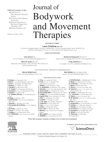 Journal Of Bodywork And Movement Therapies Volume 14 2010 Leon Chaitow