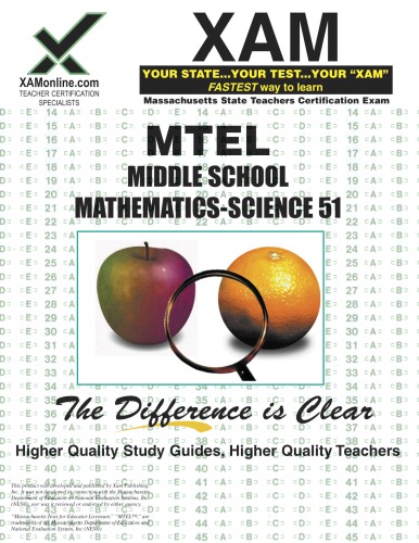 Mtel Middle School Mathematics Science 51 Teacher Certification 2nd Edition Xam Mtel Sharon Wynne