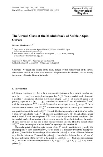 Communications In Mathematical Physics Volume 264 M Aizenman Chief Editor