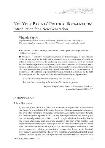 Annual Review Of Political Science 2004 Vol 7 Margaret Levi Editor
