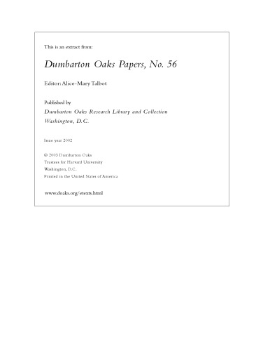 Dumbarton Oaks Papers 56 Dumbarton Oaks