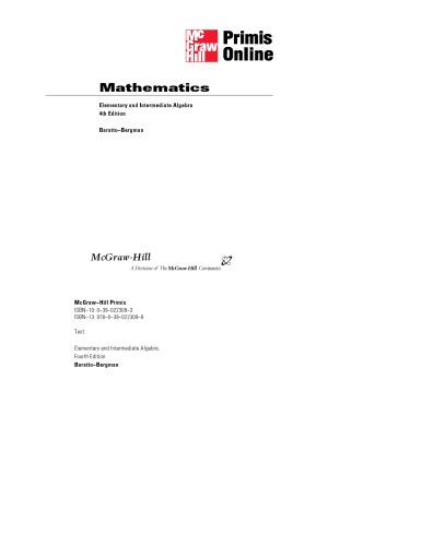 Elementary And Intermediate Algebra 4th Edition Stefan Baratto