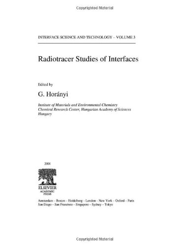 Radiotracer Studies Of Interfaces G Horányi Eds