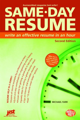 Sameday Resume Help In A Hurry 2nd Edition Michael Farr
