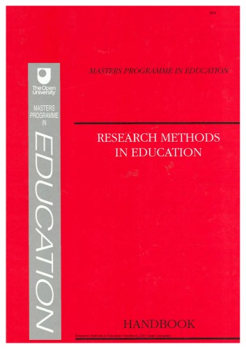 Research Methods In Education Open University Course Team