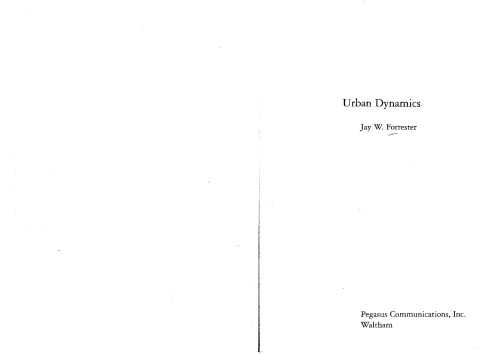 Urban Dynamics Kindle Jay Wright Forrester