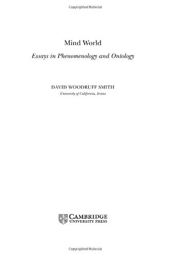 Mind World Essays In Phenomenology And Ontology David Woodruff Smith