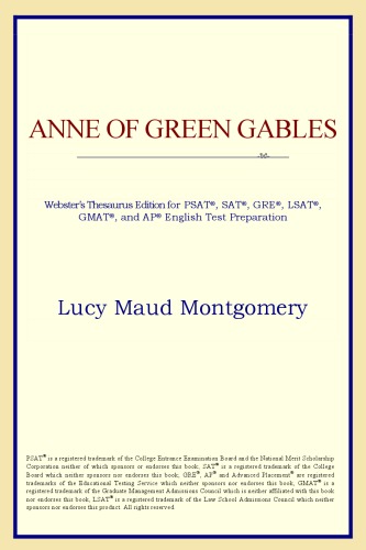Anne Of Green Gables Websters Thesaurus Edition Lucy Maud Montgomery