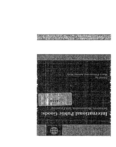 International Public Goods Incentives Measurement And Financing 1st Edition Marco A Ferroni