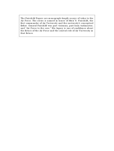 War From Above The Clouds B52 Operations During The Second Indochina War And The Effects Of The Air War On Theory And Doctrine Fairchild Paper William P Head