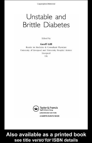 Unstable And Brittle Diabetes Advances In Diabetes 1st Edition Geoffrey Gill