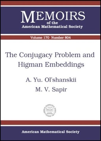 The Conjugacy Problem And Higman Embeddings Memoirs Of The American Mathematical Society A Yu Olshanskii