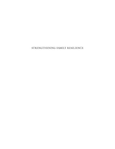 Strengthening Family Resilience Second Edition Guilford Family Therapy Series Froma Walsh