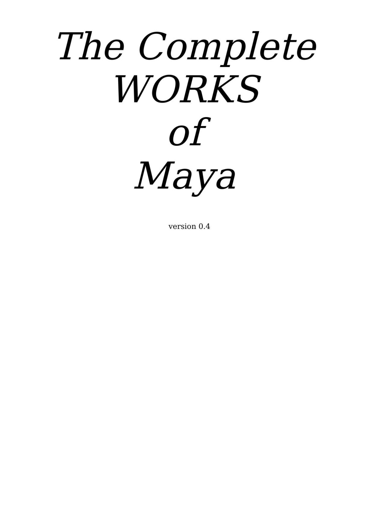 Complete Works V04 04 Maya