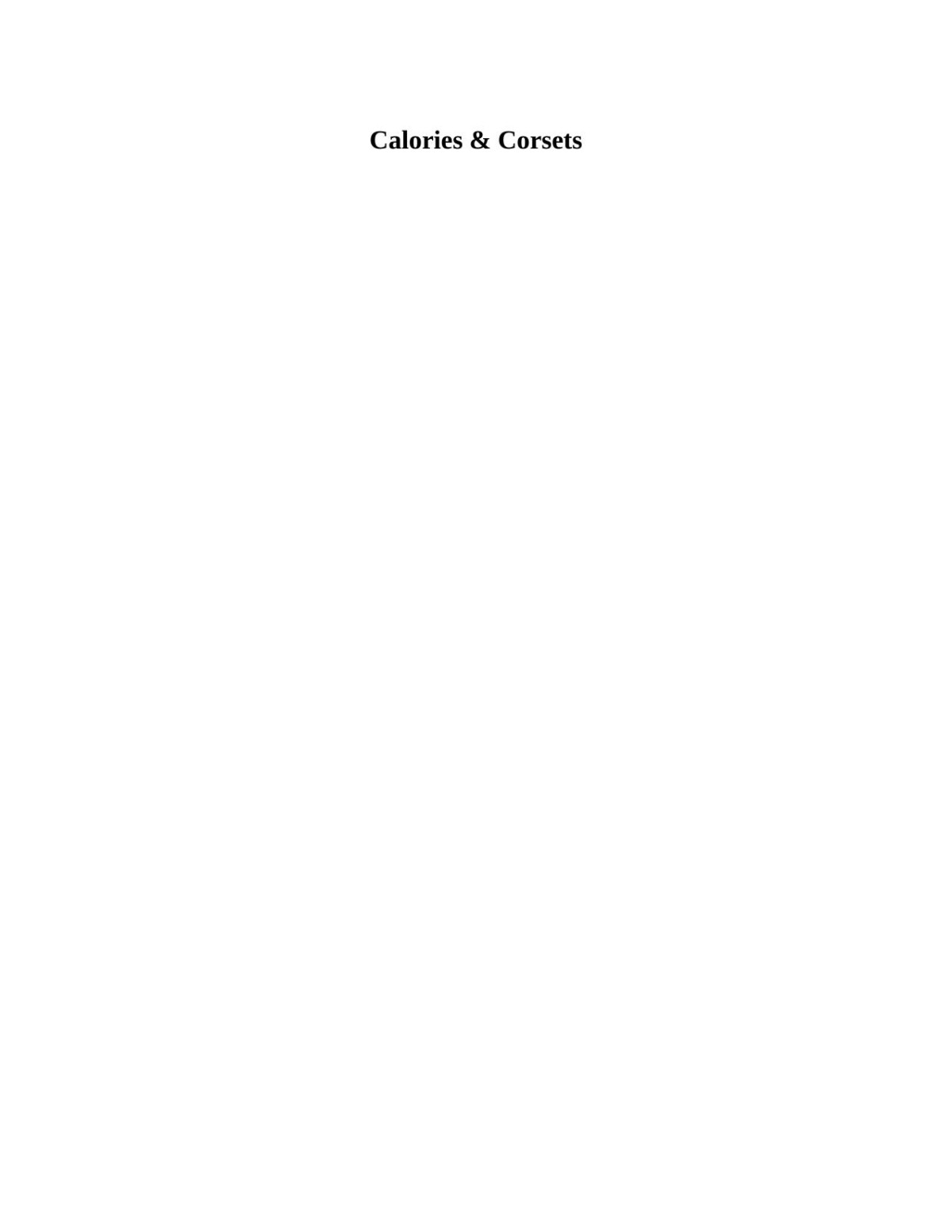 Calories And Corsets Louise Foxcroft