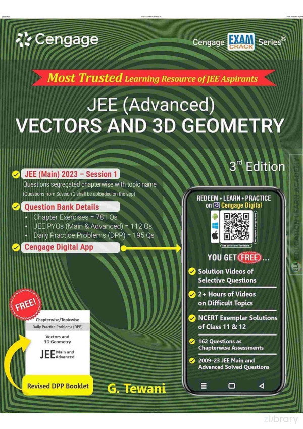 Cengage Jee Advanced Vector And 3d Geometry 3rd G Tewani
