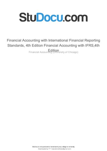 Financial Accounting With International Financial Reporting Standards 4e 4th Edition Weygandtkimmelkieso
