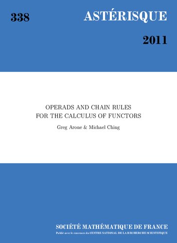 Operads And Chain Rules For The Calculus Of Functors Arone Greg Ching