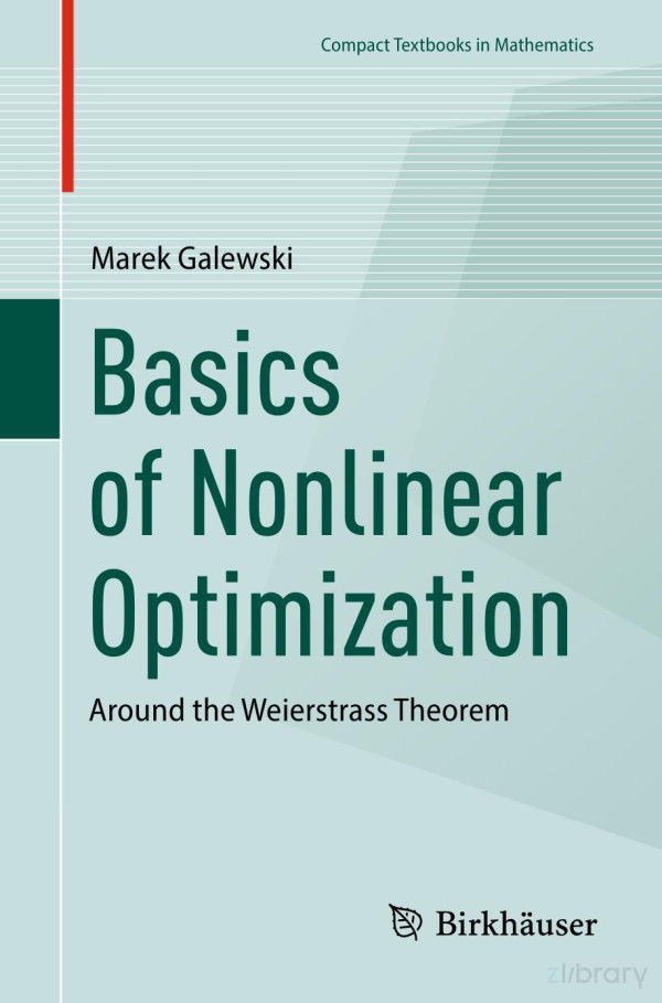Basics Of Nonlinear Optimization 2024th Edition Marek Galewski